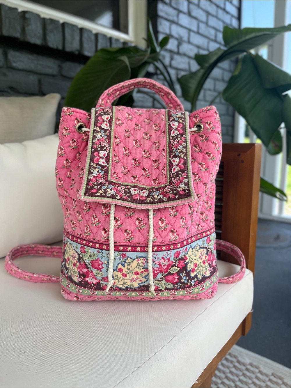 •SOLD• Vera Bradley Pink Pansy Backpack - Picture 9 of 9